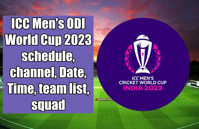 ICC men's one-day World Cup 2023 schedule
