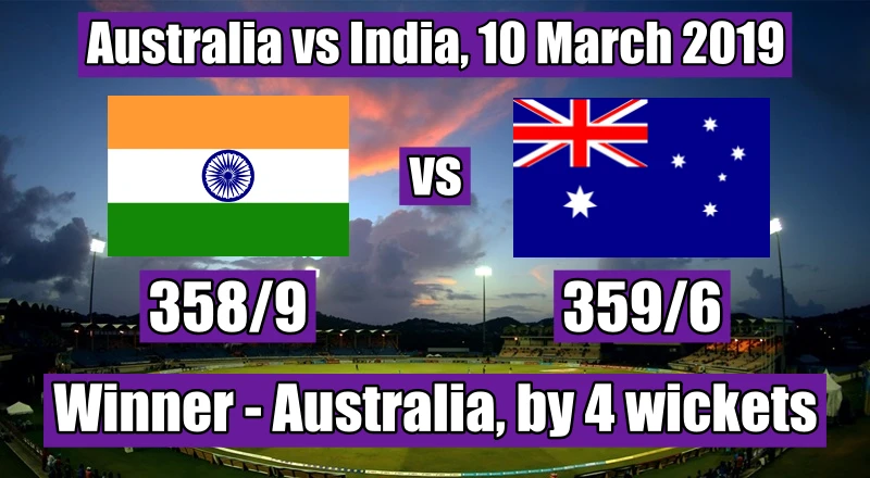 Australia 359 run chase against India in ODI