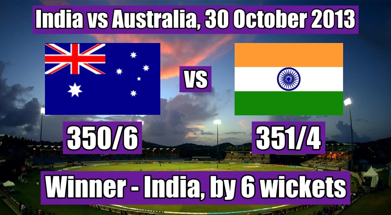 India 351 run chase against Australia in ODI