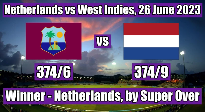 Netherlands 374 run chase against West Indies in ODI cricket