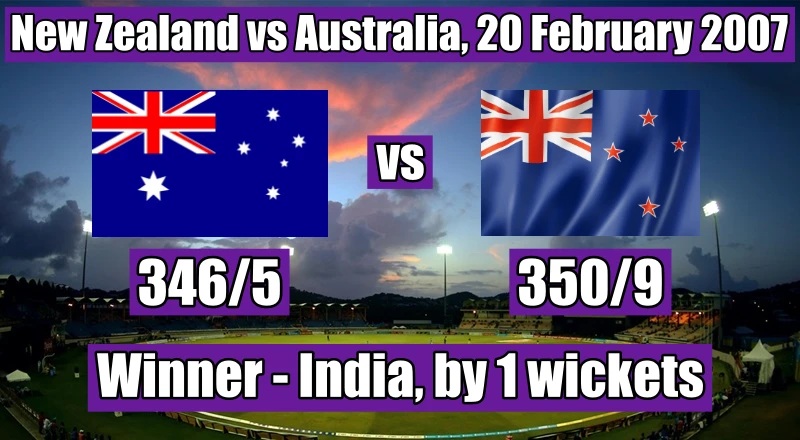 New Zealand 347 run chase against Australia in ODI cricket
