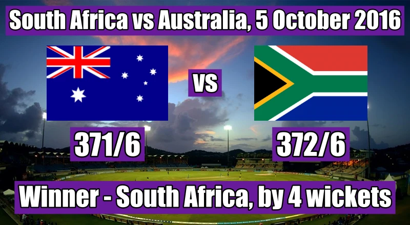 South Africa 372 run chase in ODI cricket